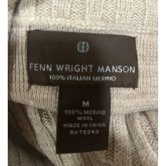Fenn Wright Manson Sweater Womens Medium Tan 100% Merino Wool Cowl Neck Tunic - Picture 4 of 10